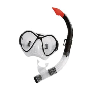 Black Red and Clear Zray Teen/Young Adult Scuba Mask and Snorkel Dive Set