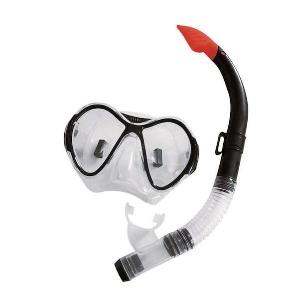Pool Central Black Red and Clear Zray Teen/Young Adult Scuba Mask and Snorkel Dive Set