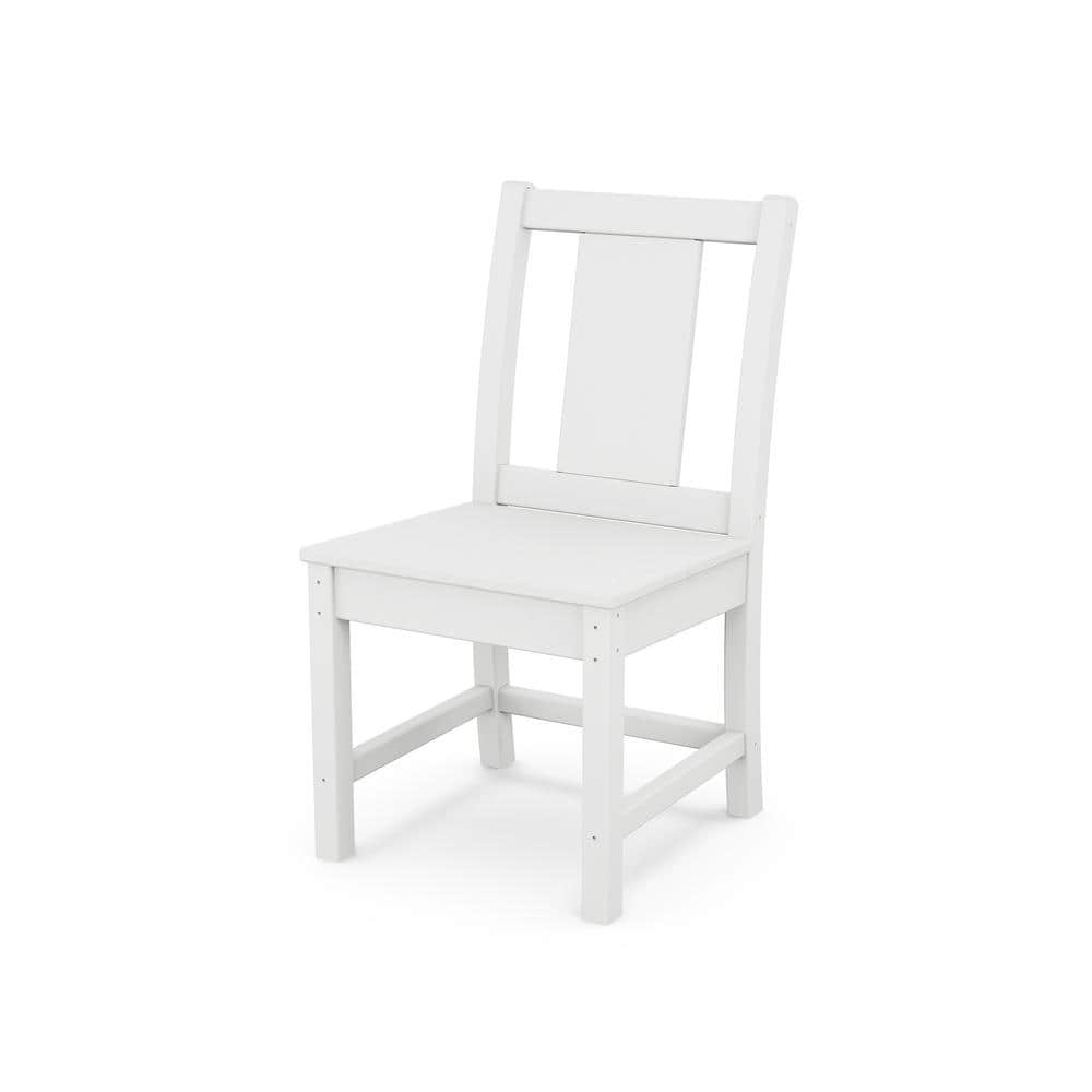 Prairie White Plastic Slat Back Dining Side Chair