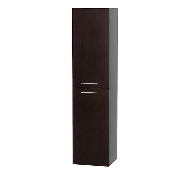 Wyndham Collection Bailey 13-1/2 in. W x 56 in. H x 12-1/4 in. D Bathroom Storage Wall Cabinet in Espresso