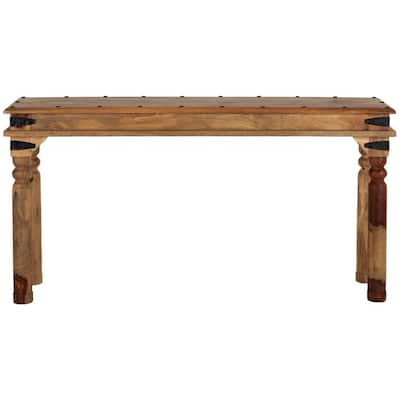 Fields 67 in. Weathered Brown Standard Rectangle Wood Console Table