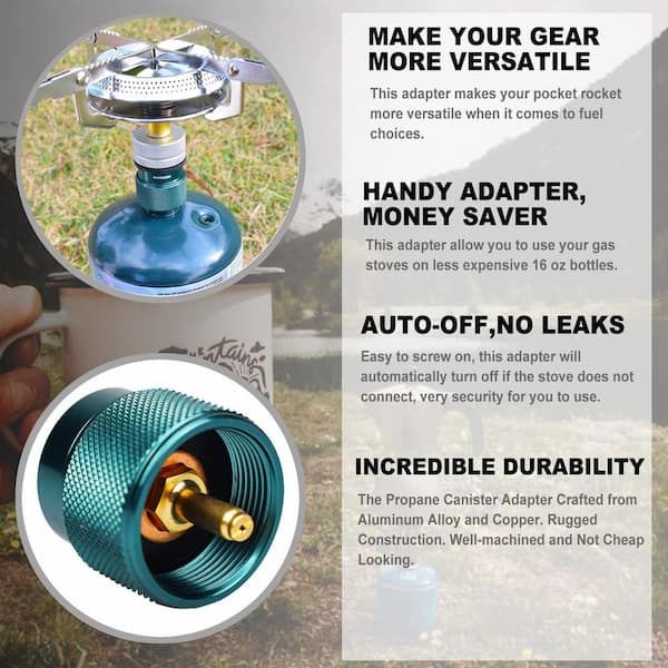 ITOPFOX Camping Stove Adapter Gas Converter 16 oz. Propane Tank 