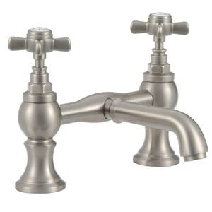 2-Handle Claw Foot Tub Faucet without Hand Shower in Satin Nickel