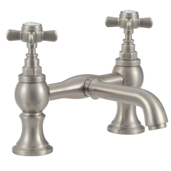 Elizabethan Classics 2-Handle Claw Foot Tub Faucet without Hand Shower in Satin Nickel