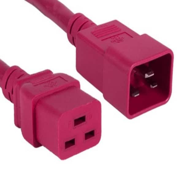 8 ft. 12 AWG 20 Amp 250-Volt Heavy-Duty Power Cord (IEC320 C20 to IEC320 C19)