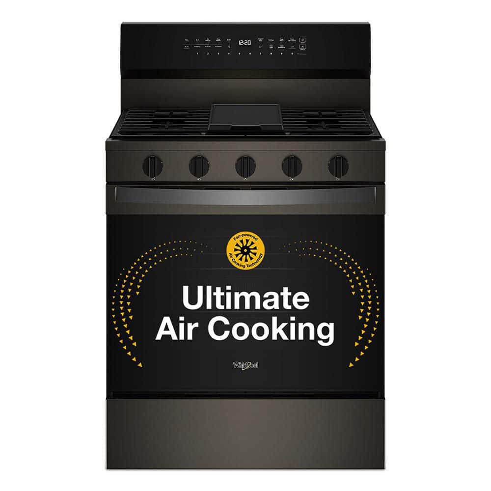 30 in. 5-Burners Freestanding Gas Smart Range in Black-on-Stainless with Air Cooking Technology price history on PriceWatchPro