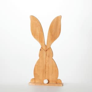 Brown 12.75 in. x 26 in. Wood Rabbit Figure