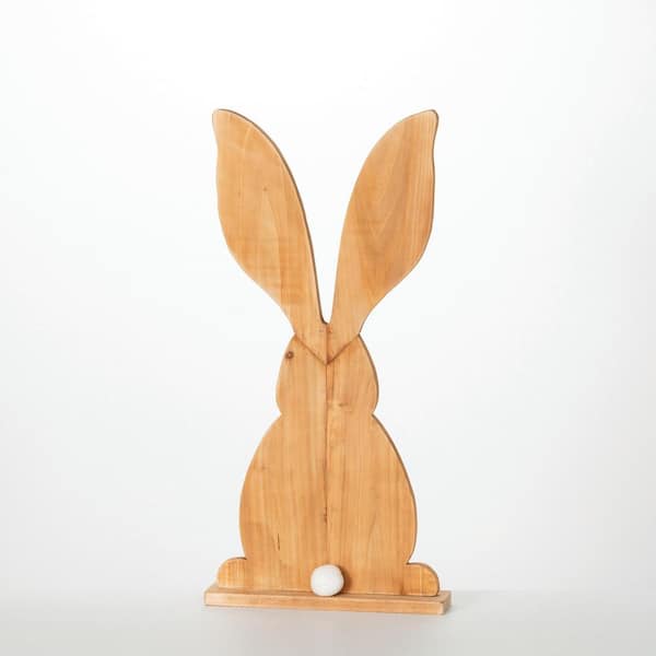 SULLIVANS Brown 12.75 in. x 26 in. Wood Rabbit Figure