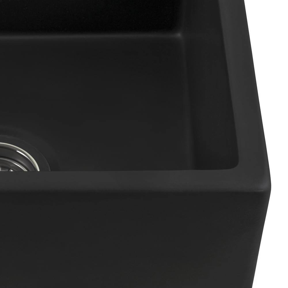Matte Black Fireclay Modern Farmhouse Single Bowl Kitchen Sink