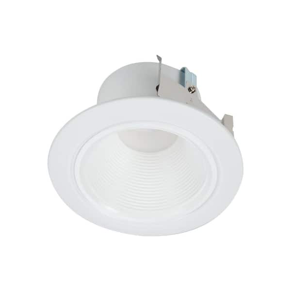 Halo Rl 4 In White Integrated Led Recessed Ceiling Light Retrofit Trim At 3000k Soft Deep Baffle For Low Glare Rld4069301ewhr - 4 Inch Low Profile Recessed Led Ceiling Lights