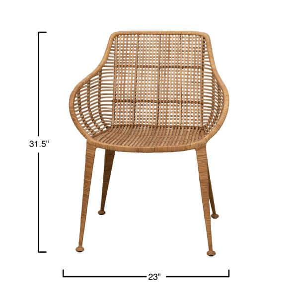 Sustainably Sourced White Metal Boho Accent Chair