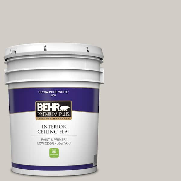 5 gal. #HDC-NT-20 Cotton Grey Ceiling Flat Interior Paint