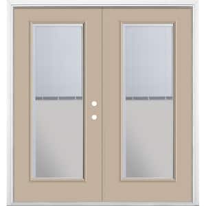 72 in. x 80 in. Canyon View Steel Prehung Left-Hand Inswing Mini Blind Patio Door with Brickmold