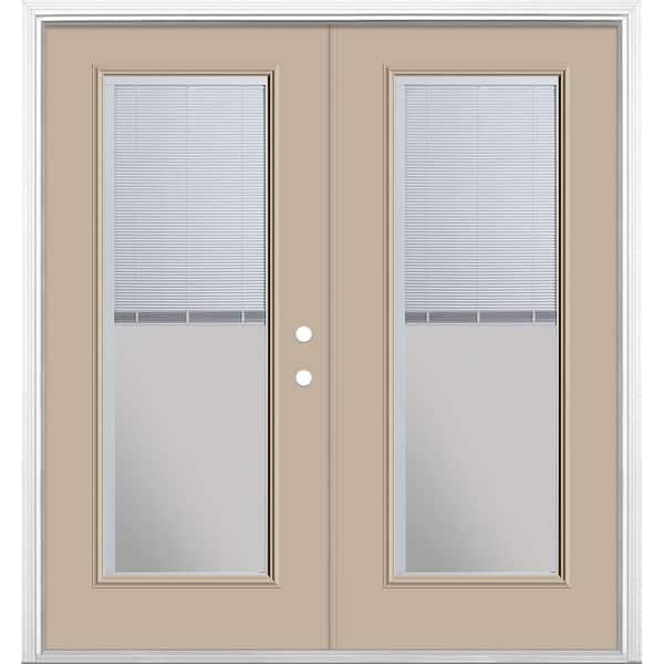 Masonite 72 in. x 80 in. Canyon View Steel Prehung Left-Hand Inswing Mini Blind Patio Door with Brickmold