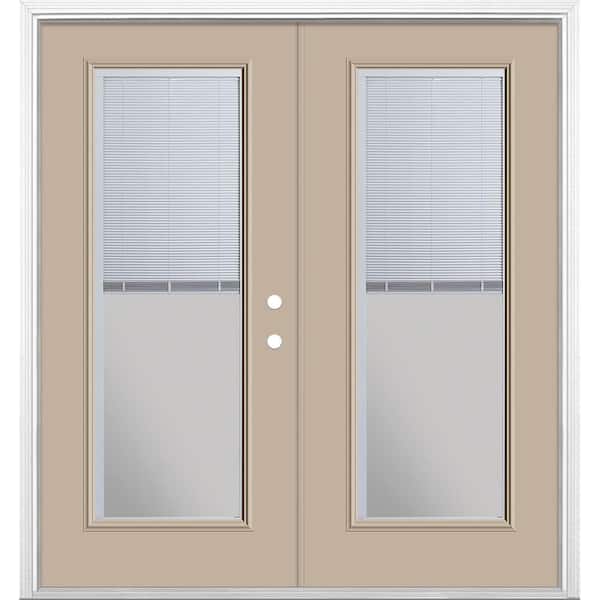 Masonite 72 in. x 80 in. Canyon View Steel Prehung Left-Hand Inswing Mini Blind Patio Door in Vinyl Frame with Brickmold