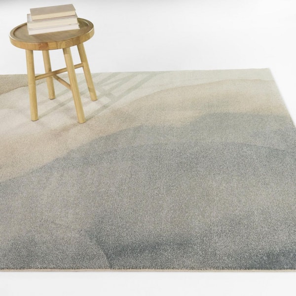 Yesim Blue/Rust 7 ft. 10 in. x 10 ft. Watercolor Abstract Area Rug