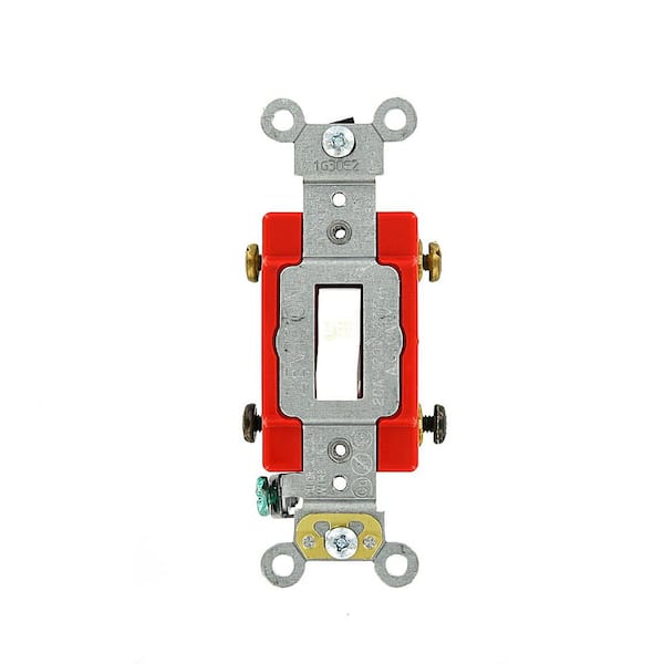 Leviton 20 Amp Industrial Grade Heavy Duty Double-Pole Toggle Switch, White 1222-2W