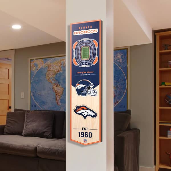 Logo Brands NFL Premium Bleacher Cushion- Denver Broncos