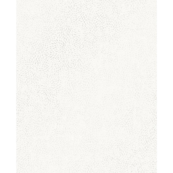 Teamson Kids Chrysanth White Flower Pattern White Wallpaper Sample