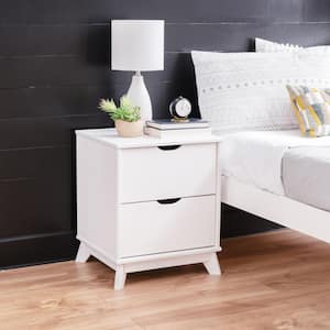 Pheba White 2-Drawer Nightstand