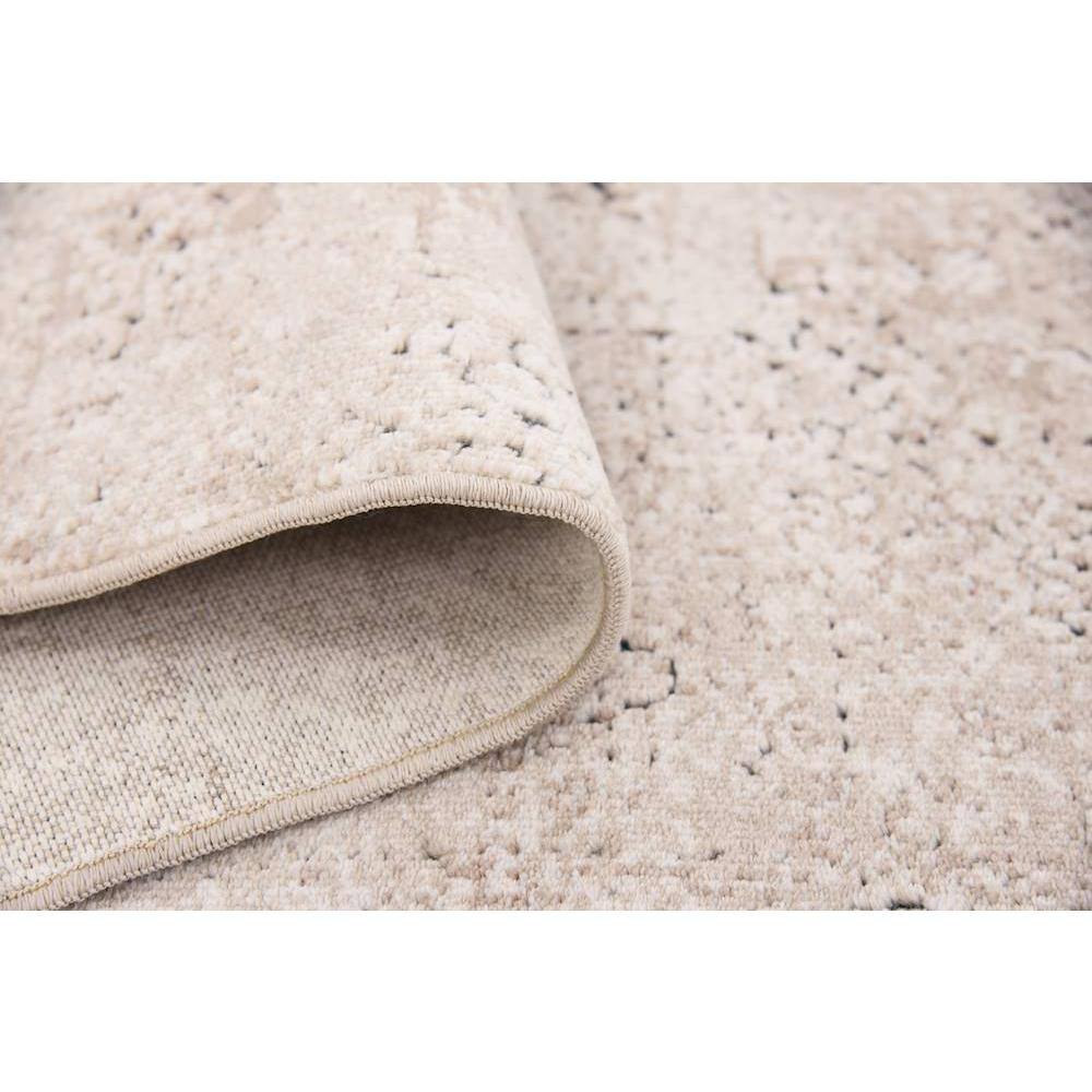 Elegant Medallion Runner Rug in Subtle Beige, Stain-Resistant Synthetic