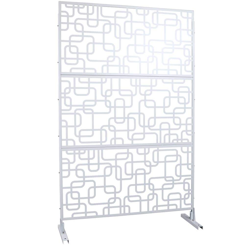 76 in. H White Steel Outdoor and Indoor Freestanding Privacy Screens for Deck, Balcony, Patio, Outside, Lawn and Garden price history on PriceWatchPro