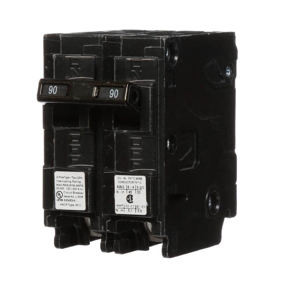 Siemens 90 Amp Double-Pole Type QPH 22kA Circuit Breaker Q290H
