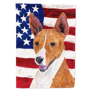 0.91 ft. x 1.29 ft. Polyester USA American Flag with Basenji 2-Sided 2-Ply Garden Flag