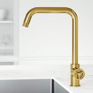 Cass Industrial 14 in. H Single Handle Kitchen Bar Faucet in Matte Brushed Gold