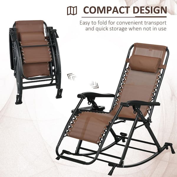 Siavonce Outdoor Folding Zero Gravity Metal Lawn Chairs with