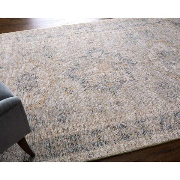 HomeRoots 2 X 3 Tan, Gray Oriental Area Rug 2000566174 - The Home
