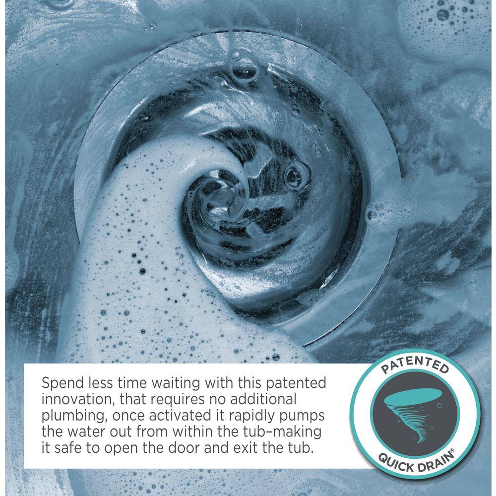 Linen Left-Hand Drain Walk-In Fiberglass Whirlpool Bathtub