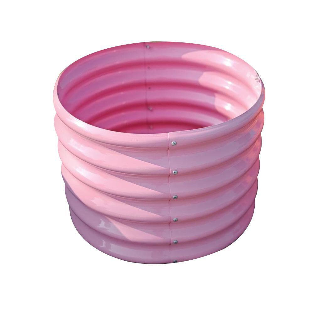 4-Pack 24 in. x 24 in. x 18 in. Outdoor Blush Pink Round Galvanized Steel and Metal Eco-Safe Planter Box price history on PriceWatchPro