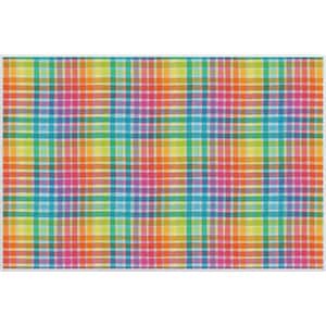 Crayola Plaid Multicolor 3 ft. 3 in. x 5 ft. Area Rug