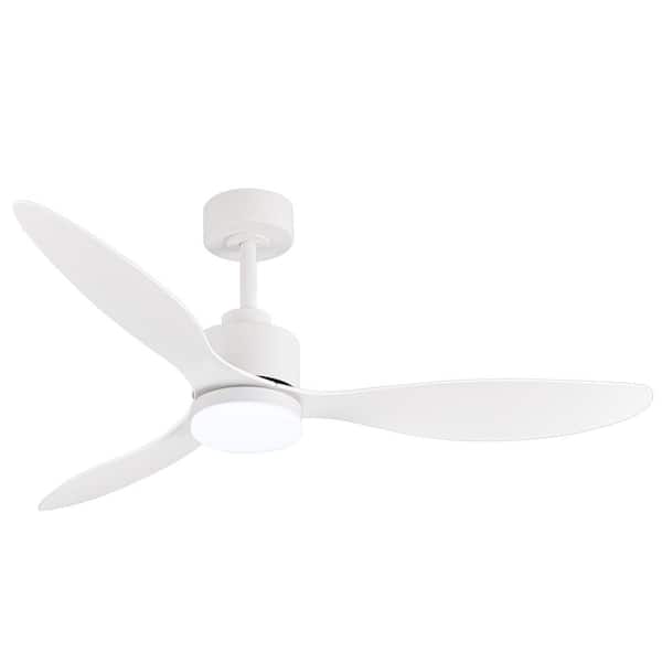 Breezary Sawyer 52 in. Integrated LED Indoor White Ceiling Fans with