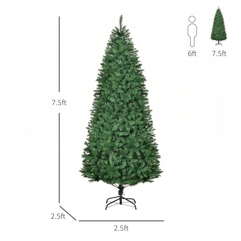 7.5ft Pre-lit Pine Artificial Christmas Tree with Warm LED Lights