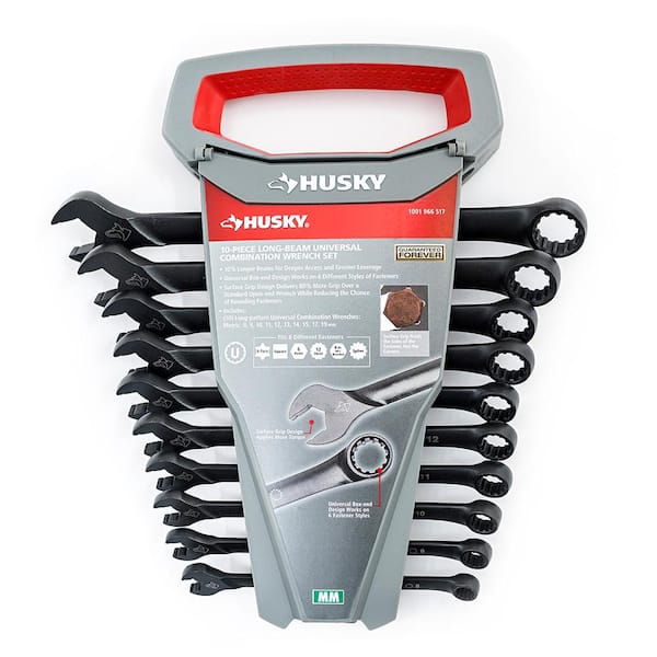 Husky - Metric Long-Pattern Universal Combination Wrench Set (10-Piece)