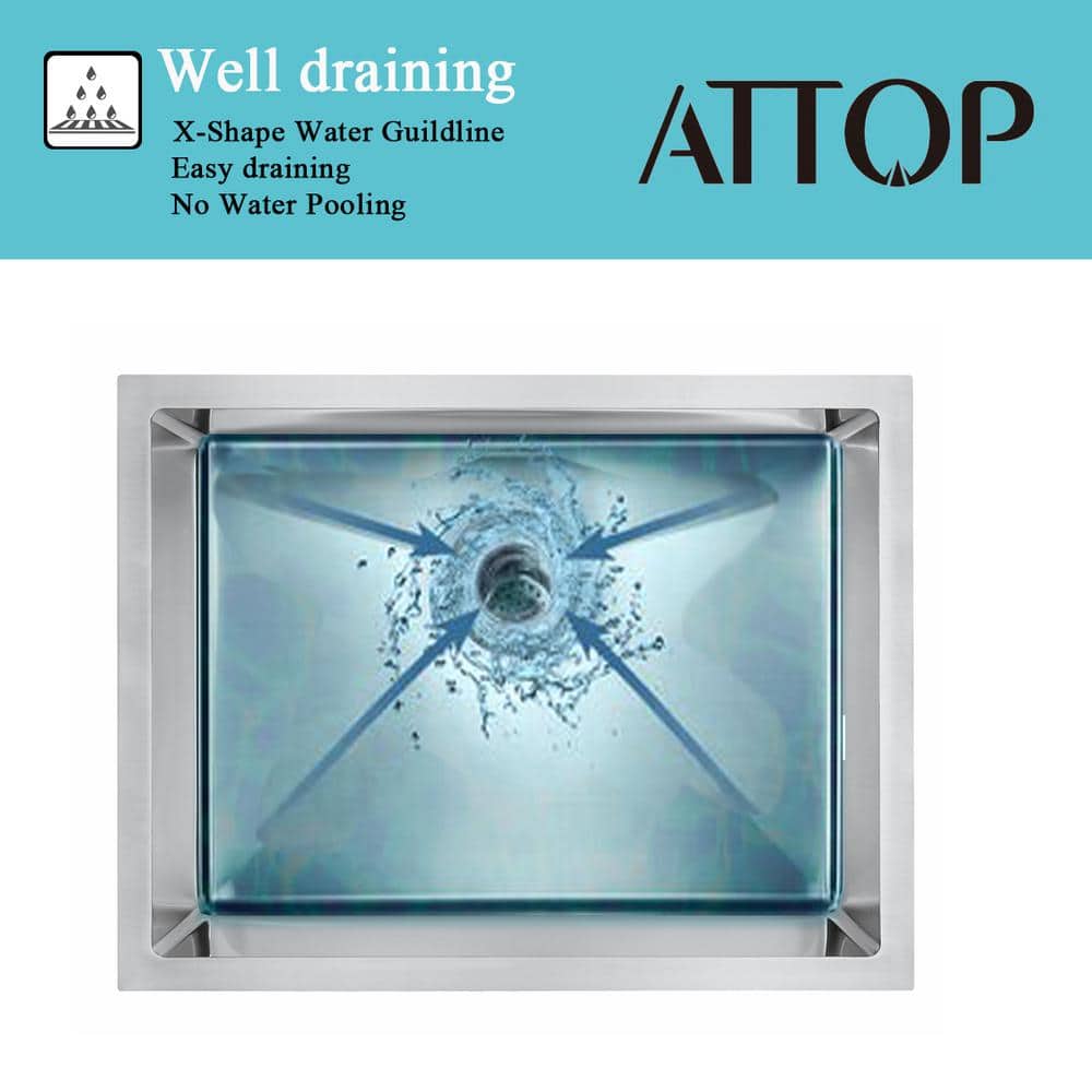15'' Brushed Stainless Steel Undermount Single Bowl Kitchen Sink