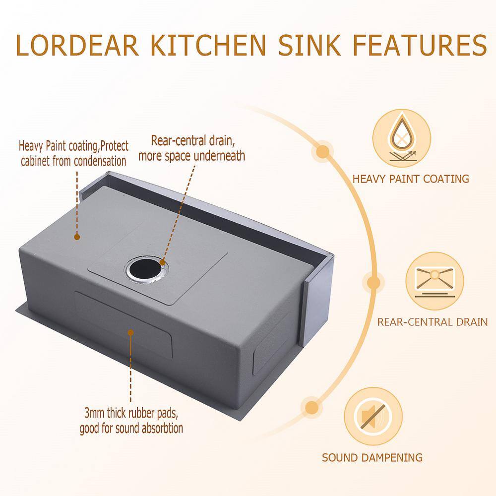 30'' Brushed Nickel Stainless Steel Farmhouse Kitchen Sink