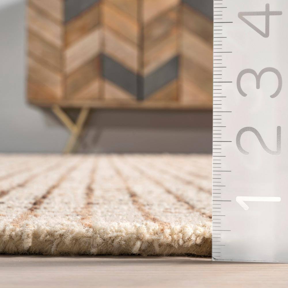 Hand-Tufted Cream Wool Rectangular Area Rug 3' x 5'