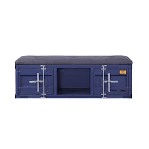 Cargo Gray and Blue 56 in. Bedroom Bench Without Back