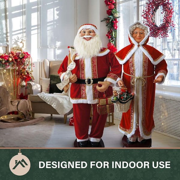 Fraser Hill Farm 58 in. Dancing Mrs.Claus with Hooded Cloak and