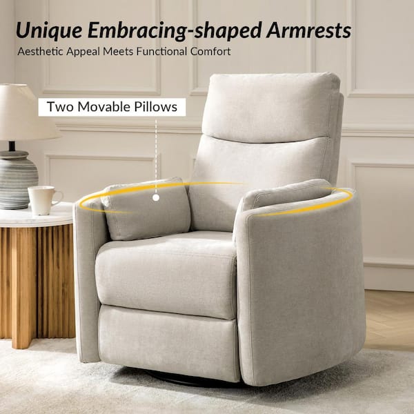 JAYDEN CREATION Flora Tan Contemporary Swivel Rocker Power