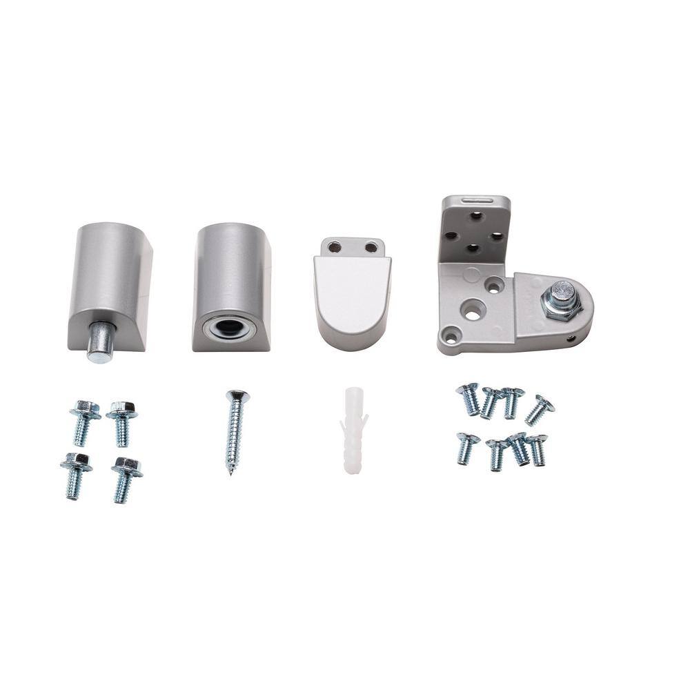 Silver Aluminum Left Hand Offset Pivot for Doors