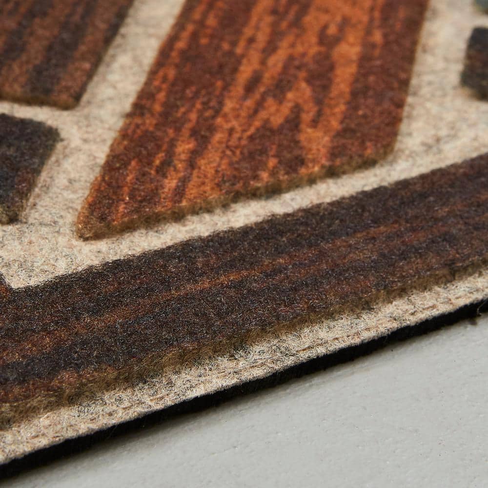 Ornamental Grain Multicolor Recycled Rubber Outdoor Doormat 25" x 49"