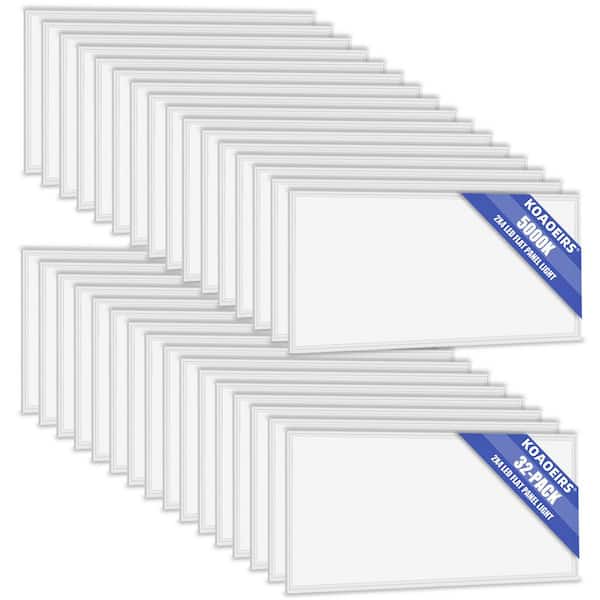 2 ft. x 4 ft. Integrated LED 7800 Lumens 5000K 120V Commercial Grade Recessed Troffer Lights, 0-10V Dimming (32-Pieces)