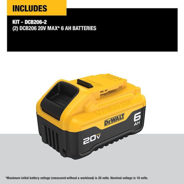 20-Volt MAX XR Lithium-Ion Starter Kit with (1) 6.0Ah Battery, (1) 4.0Ah Battery, Charger and Kit Bag 20-Volt MAX XR Lithium-Ion Starter Kit with (1) 6.0Ah Battery, (1) 4.0Ah Battery, Charger and Kit Bag
