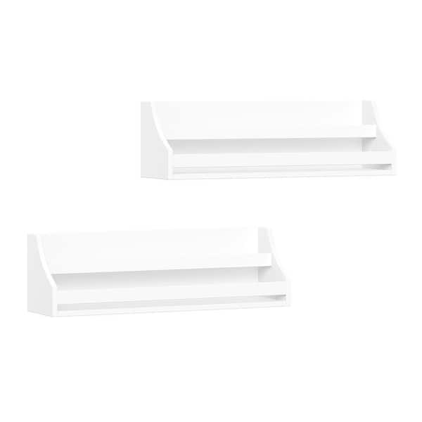 23.63 in Wide White Kids Book Nook Toddler Bookshelf Set for Living Room and Playroom Storage (2-Pack)
