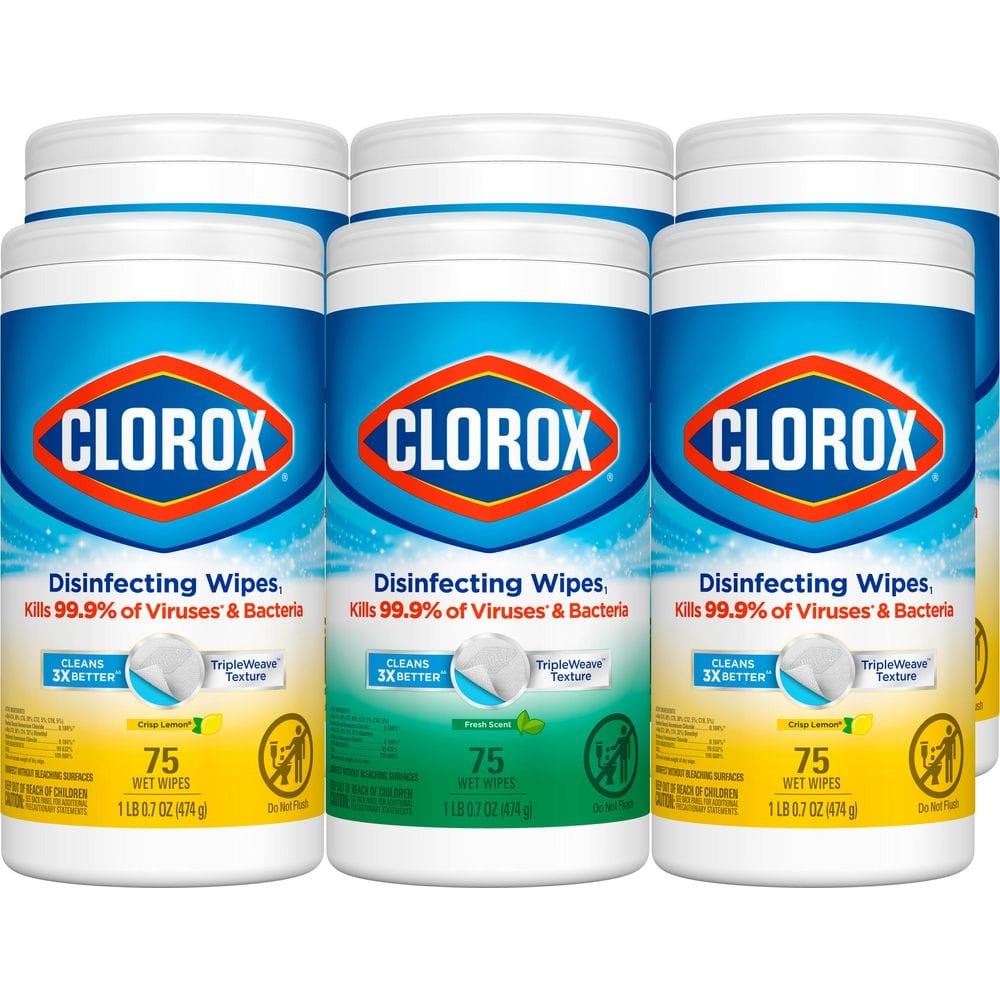 75-Count Crisp Lemon and Fresh Scent Bleach Free Disinfecting Cleaning Wipes (6-Pack) price history on PriceWatchPro