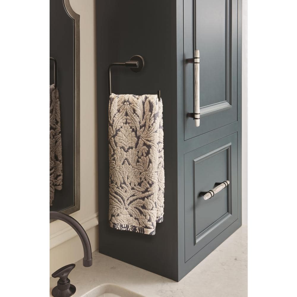 Matte Black Bronze and Marble White Cabinet Pull Bar